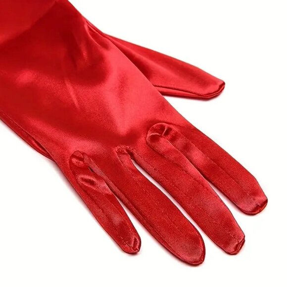 Classic Satin Glossy Long Gloves Party Bridal Dance Opera Length Gloves Hallowee - Picture 10 of 11